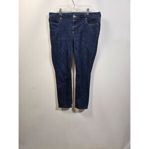 Nautica Jeans Womens Straight Leg Skinny Stretch Blue Denim Size 12 28